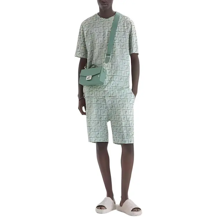 FENDI All Over Ff Printed Belt looped Shorts-2