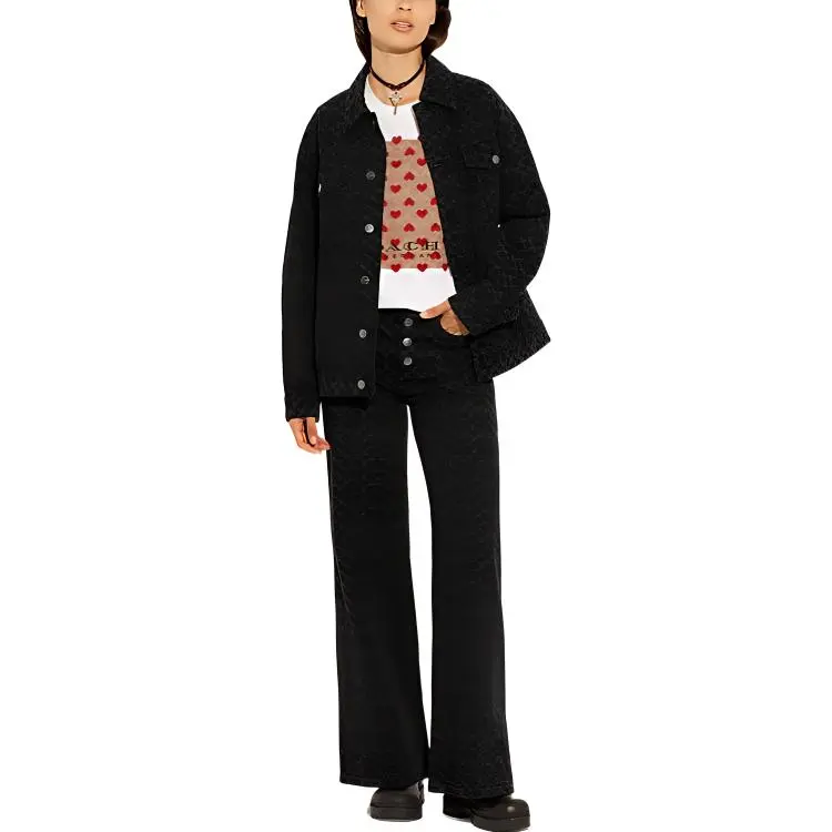 COACH FW22 Denim Jacket Women's Black-1