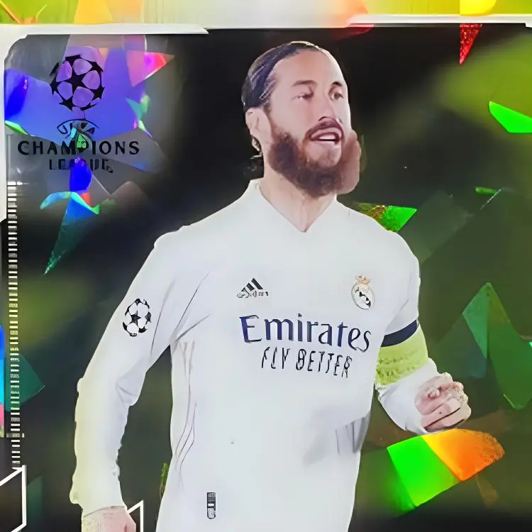 Topps Champions League CHROME Sapphire Real Madrid Spain Big Paris Ramos Soccer Star Card Pass Sports Cards 1 Pc-2