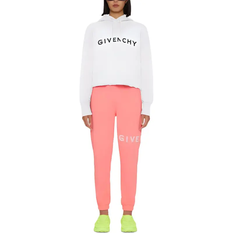 Givenchy Logo Printed Cropped Hoodie-1