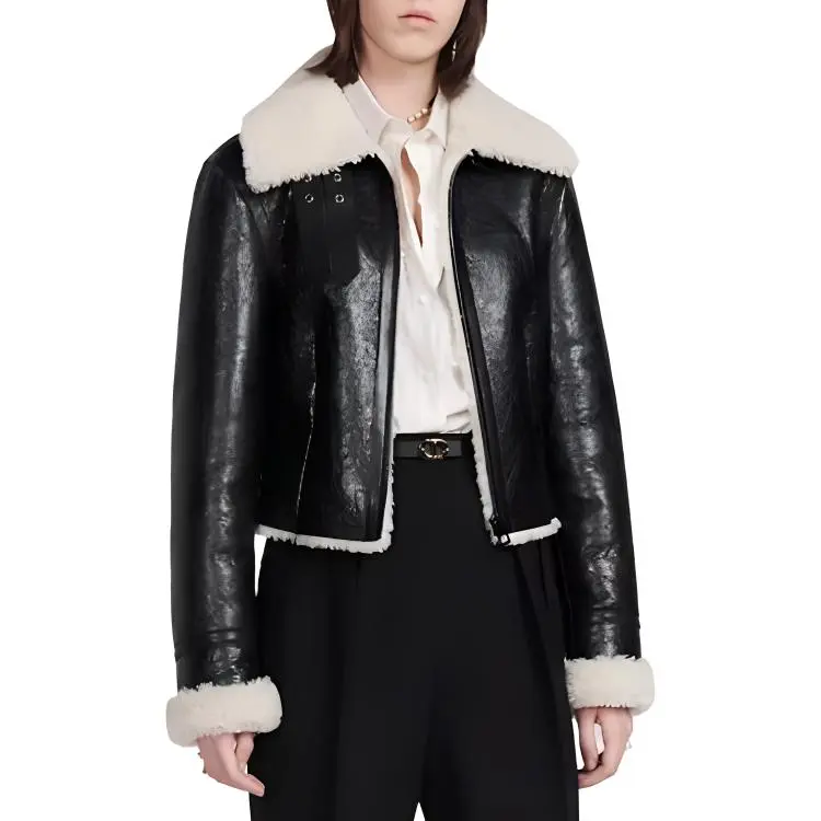 DIOR Leather Jacket Women's Black-1