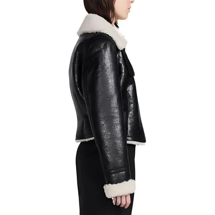 DIOR Leather Jacket Women's Black-3