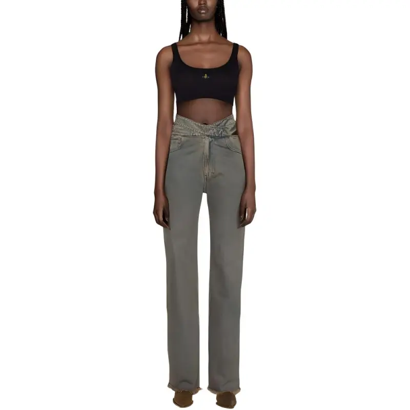 Vivienne Westwood Orb embroidered Cotton Cropped Top-1
