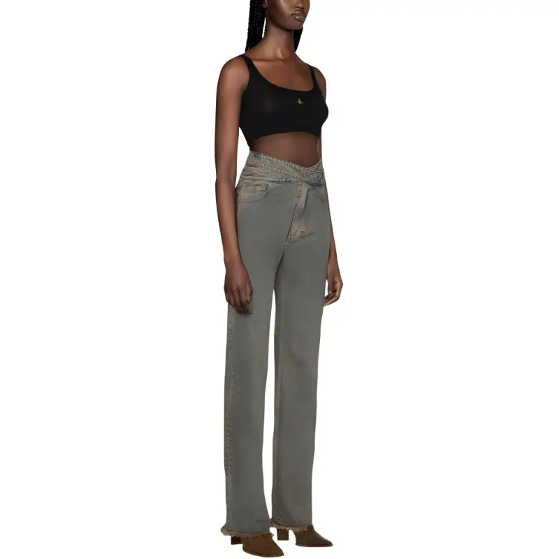 Vivienne Westwood Orb embroidered Cotton Cropped Top-3