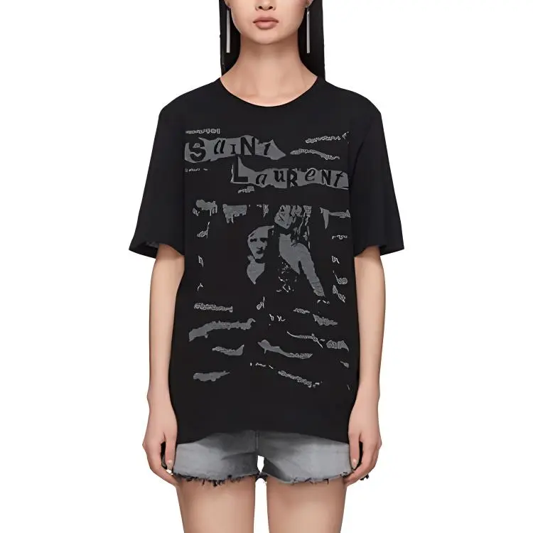 SAINT LAURENT T Shirt Women's Black-2