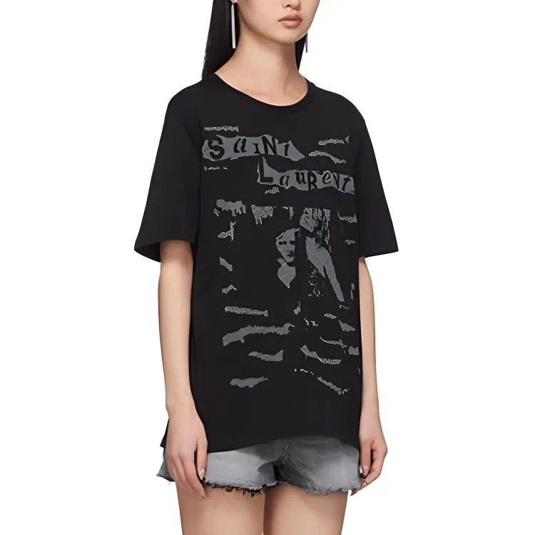 SAINT LAURENT T Shirt Women's Black-4