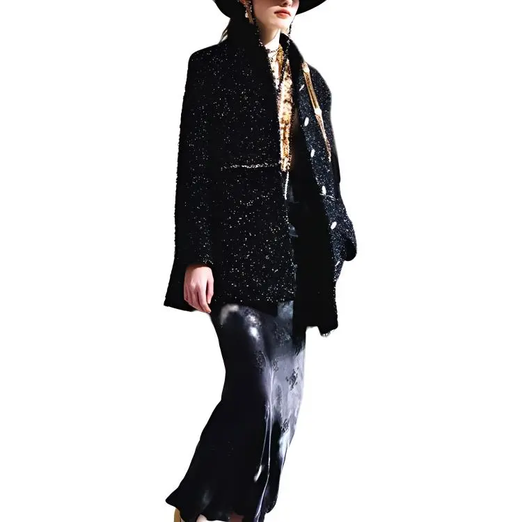 CHANEL Coats Women's Black-1