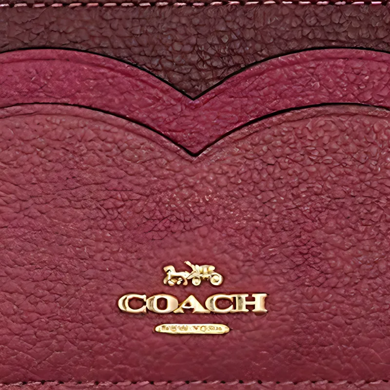COACH Card Case Cow Leather Card Holder Mini Unisex Rouge-3