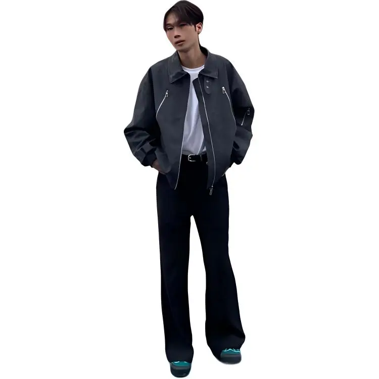 KVIV Jackets Coats Men's Black Gray Color-4