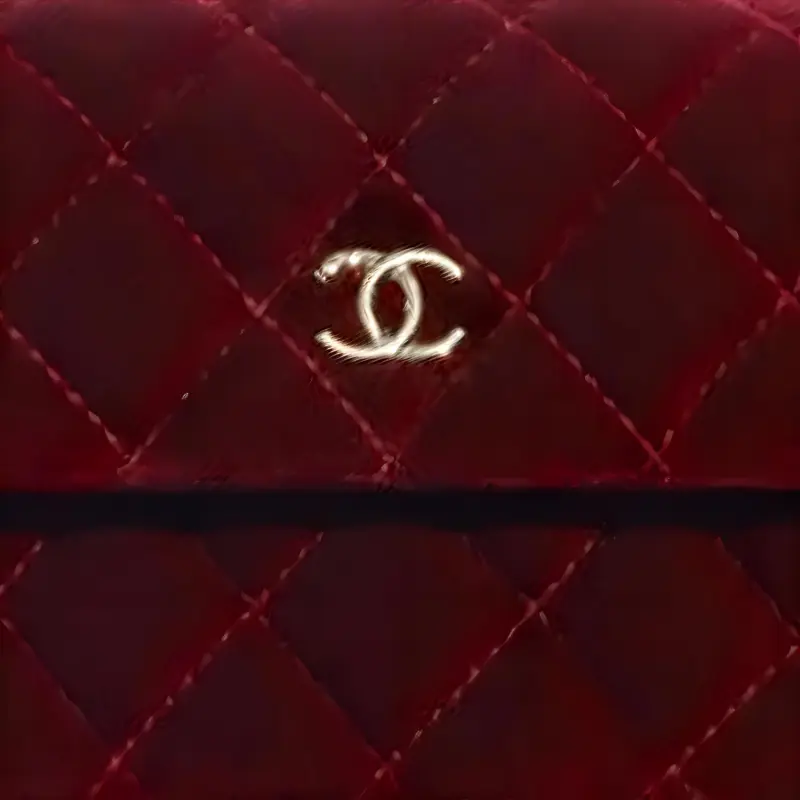 CHANEL Velvet Ribbon With Rhinestones Chain Bag, Crossbody Bag, Shoulder Bag Women's Dark Rose Red-4