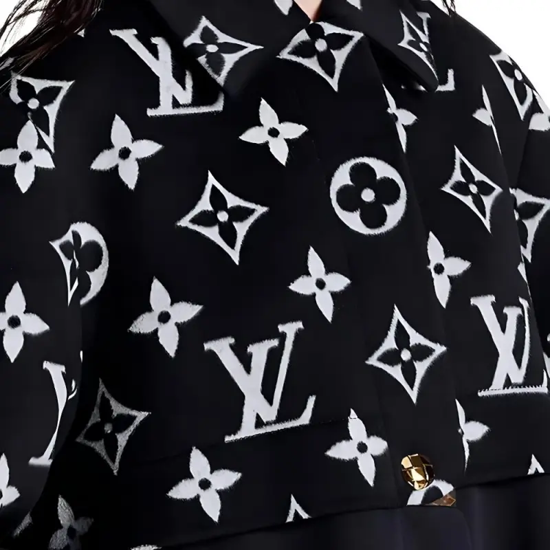 LOUIS VUITTON Oversized Monogram Accent Coat-5