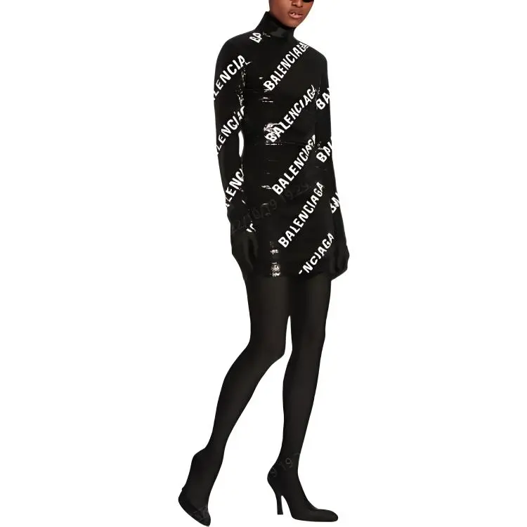 Balenciaga Long-Sleeved Dresses Women's Black-2