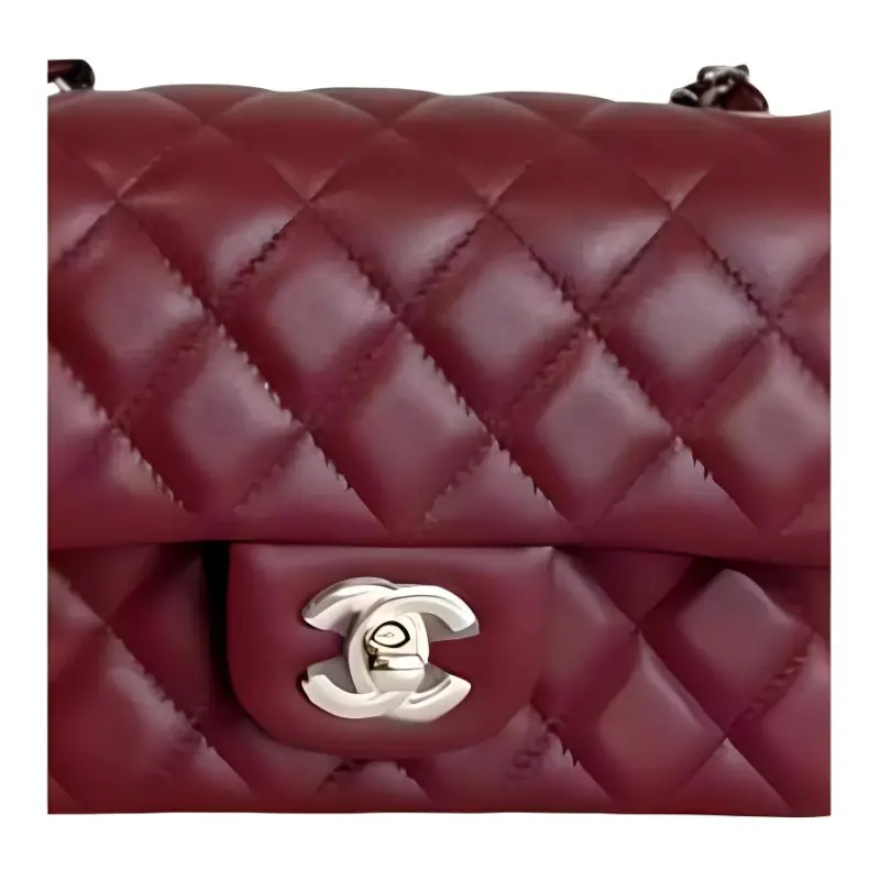 CHANEL Classic Flap CF Lambskin Shoulder Bag, Crossbody Bag Mini Women's Burgundy-1