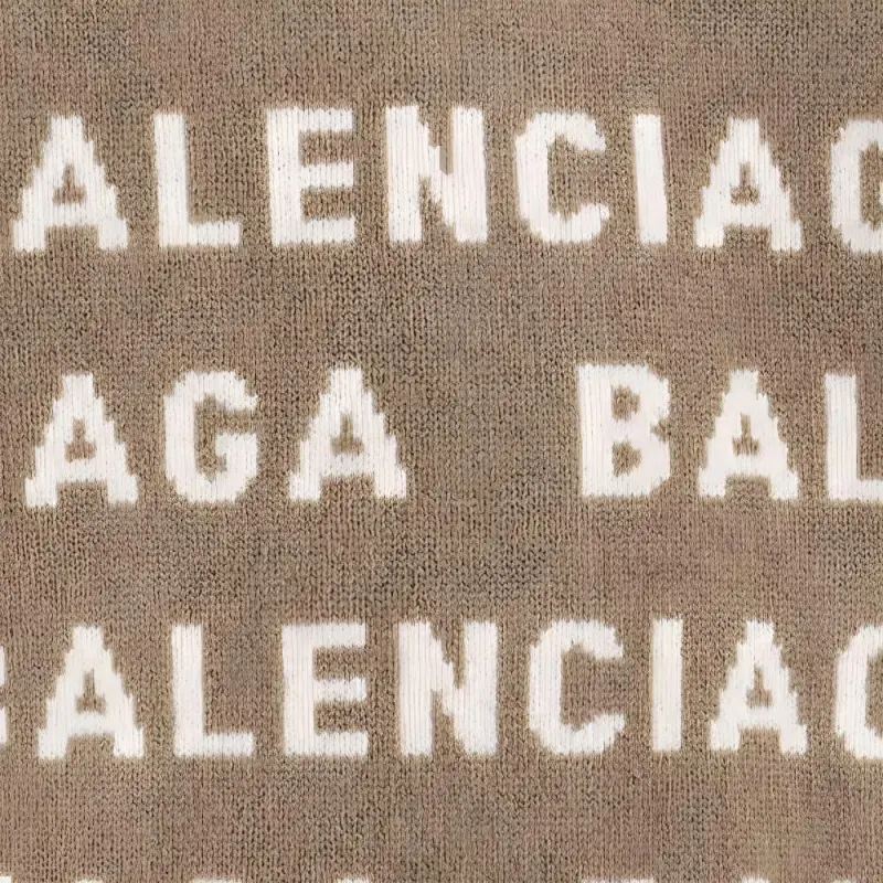 Balenciaga All-Over Logo Intarsia Buttoned Cardigan-5