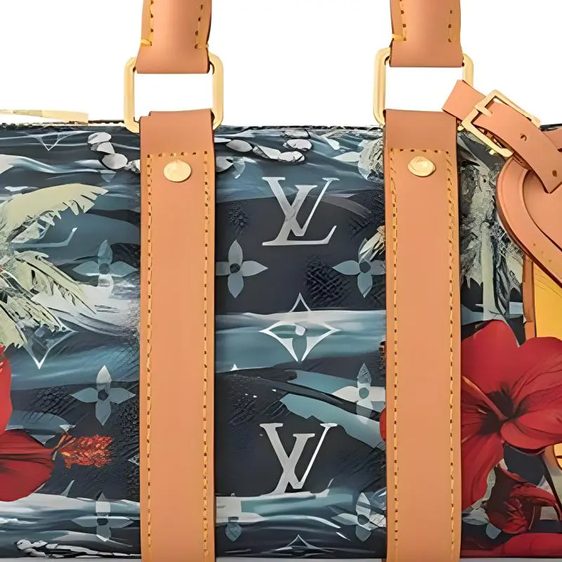 LOUIS VUITTON Keepall Bandouliere 25 Monogram Surfin Navy Blue-3