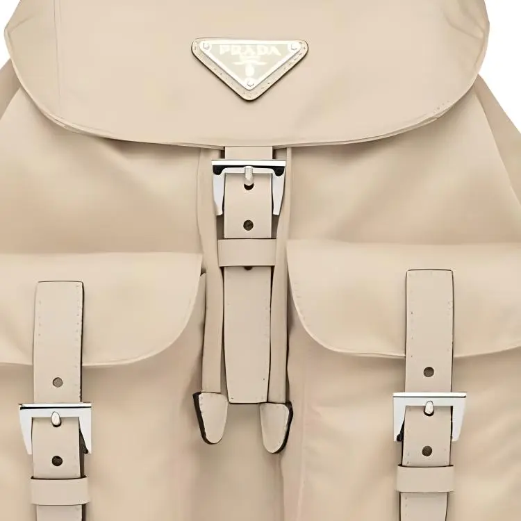 PRADA Re Nylon Recycled Nylon Backpack Trumpets Women's Desert Yellow-4