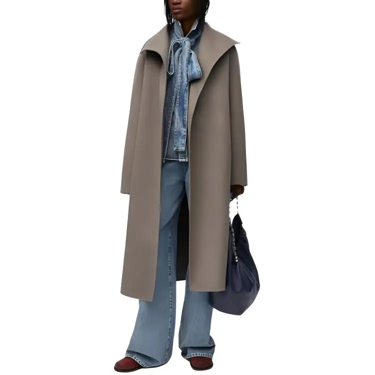 LOEWE Belted Coat Af 'Taupe/Melange'-1