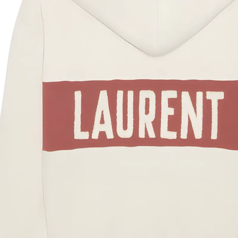 SAINT LAURENT Logo Patch Drawstring Hoodie-5