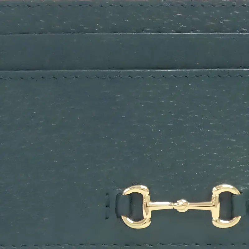 GUCCI Leather Card Holder Men's Green-2