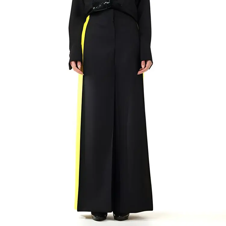LOEWE Wide Leg Trousers 'Black/Yellow'-2