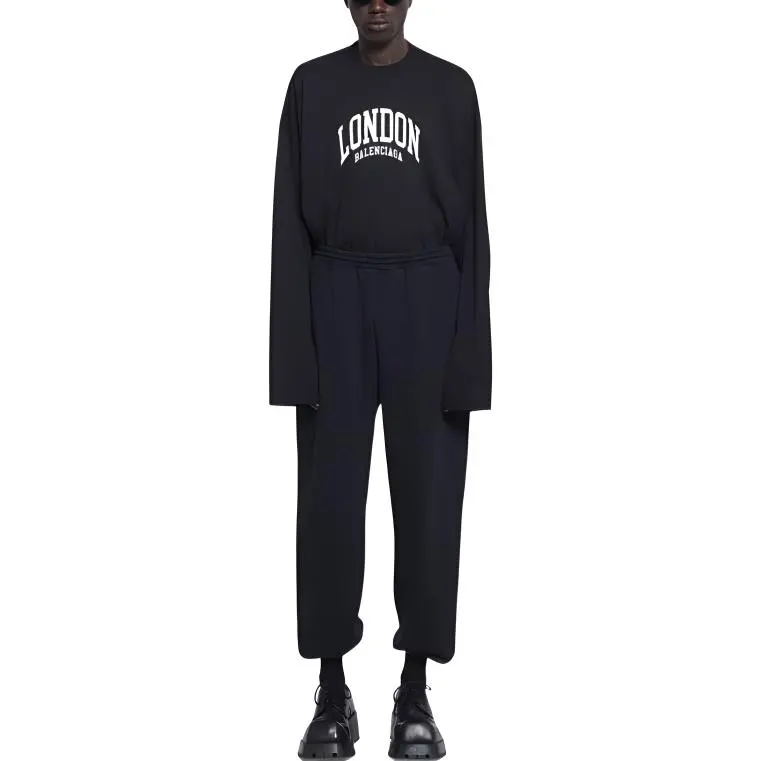 Balenciaga Knitted Sweatpants Men Black-2