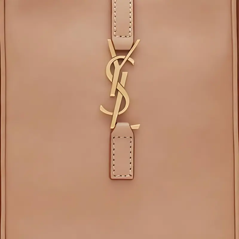 SAINT LAURENT Calfskin Upright Handbag, Crossbody Bag Mini Women's Brown Gold-4