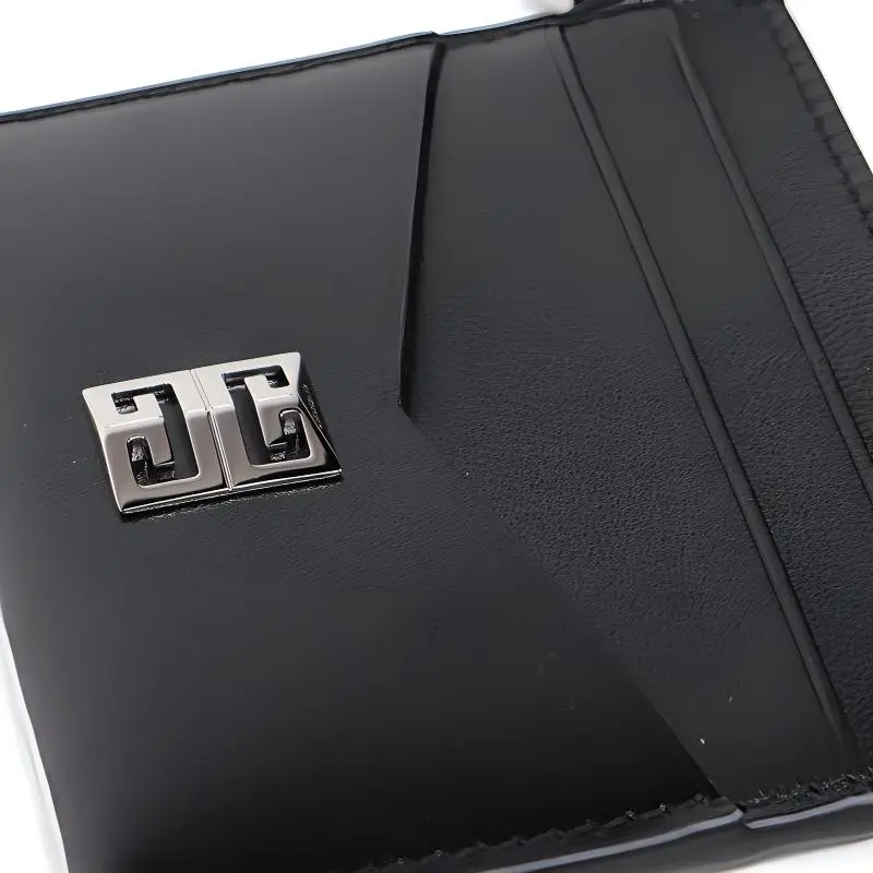 GIVENCHY 4G Cow Leather Card Holder Women's Black-3
