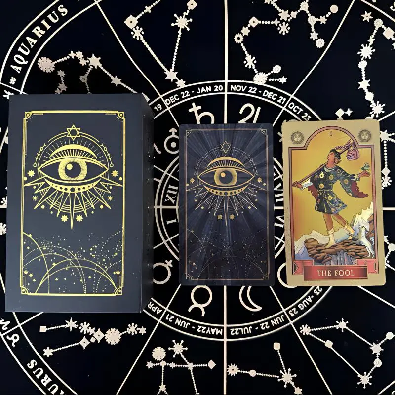 Imono Hand Eye Tower Of Gold Box With Color Printing And Foil Tarot Cards For Casual Party Card Beginners Board Games-5