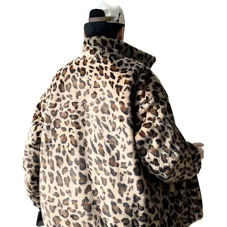 PEDLOR Puffer Jacket Unisex Dark Leopard Print-4