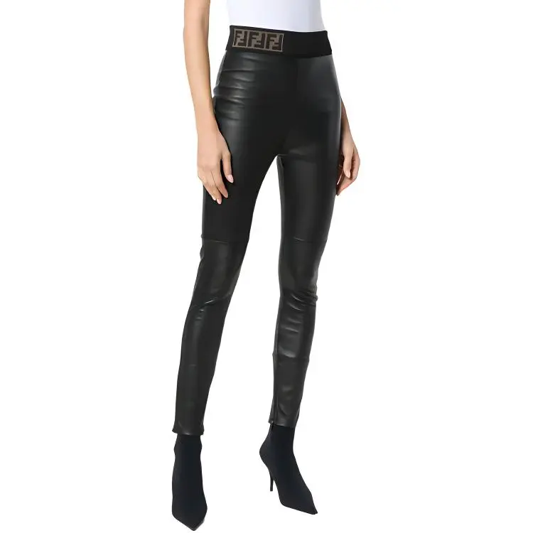 FENDI Ff Logo Ribbed Waistband Leggings-2