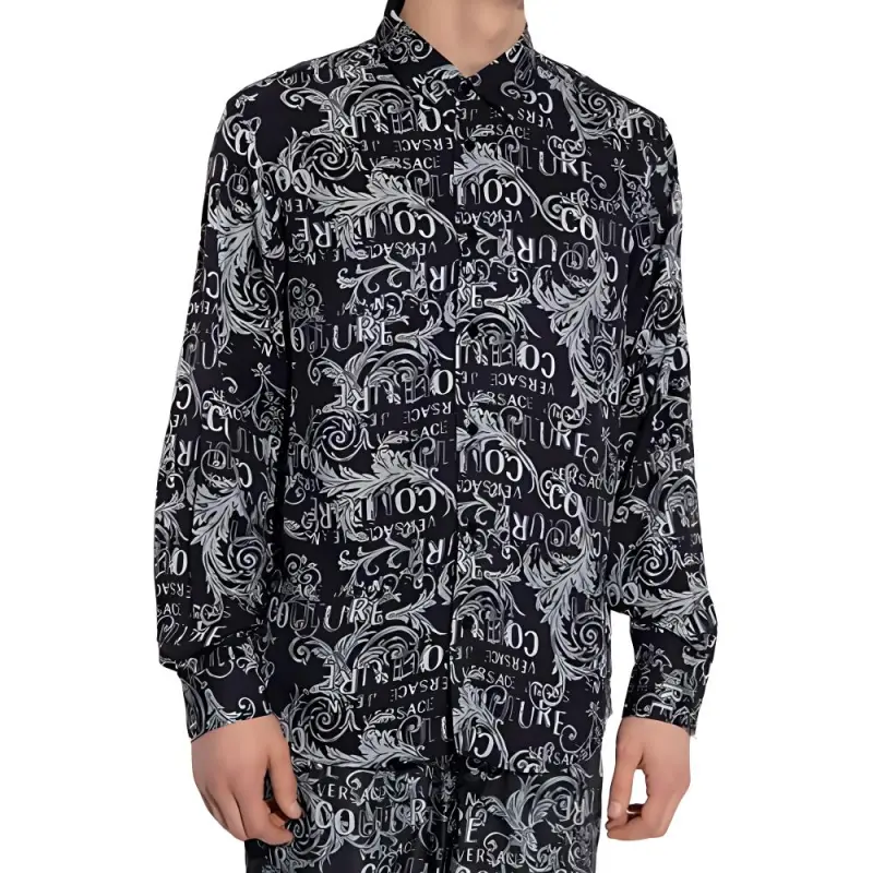 VERSACE JEANS COUTURE All over Baroque Logo print Shirt-2