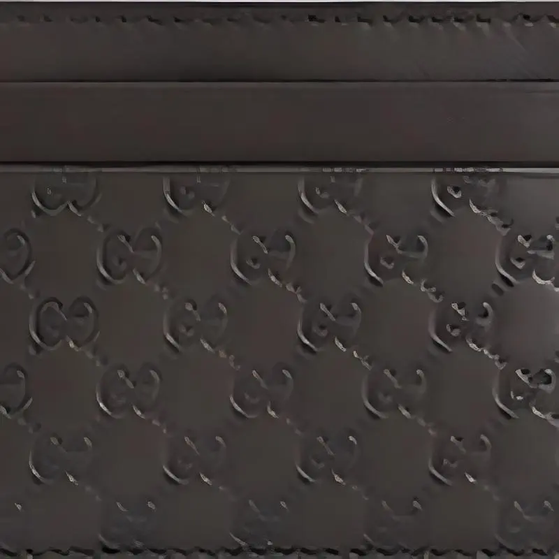 GUCCI Leather Card Holder Card Holder Men's Coffee-4