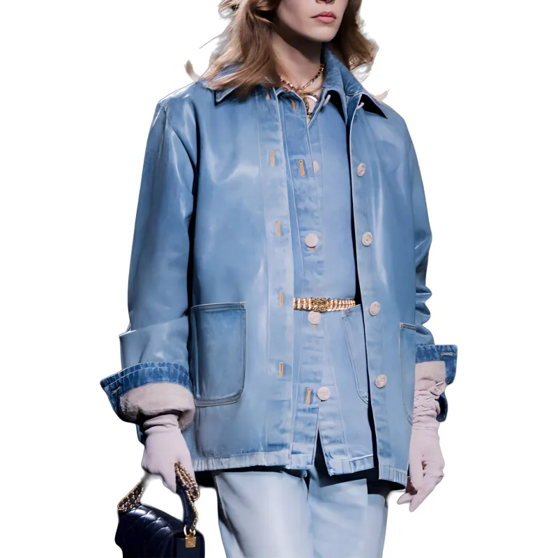 CHANEL Denim Jacket Women's Light Blue-1