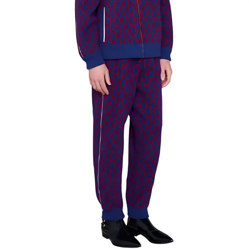 GUCCI Knitted Sweatpants Men Dark Blue-2