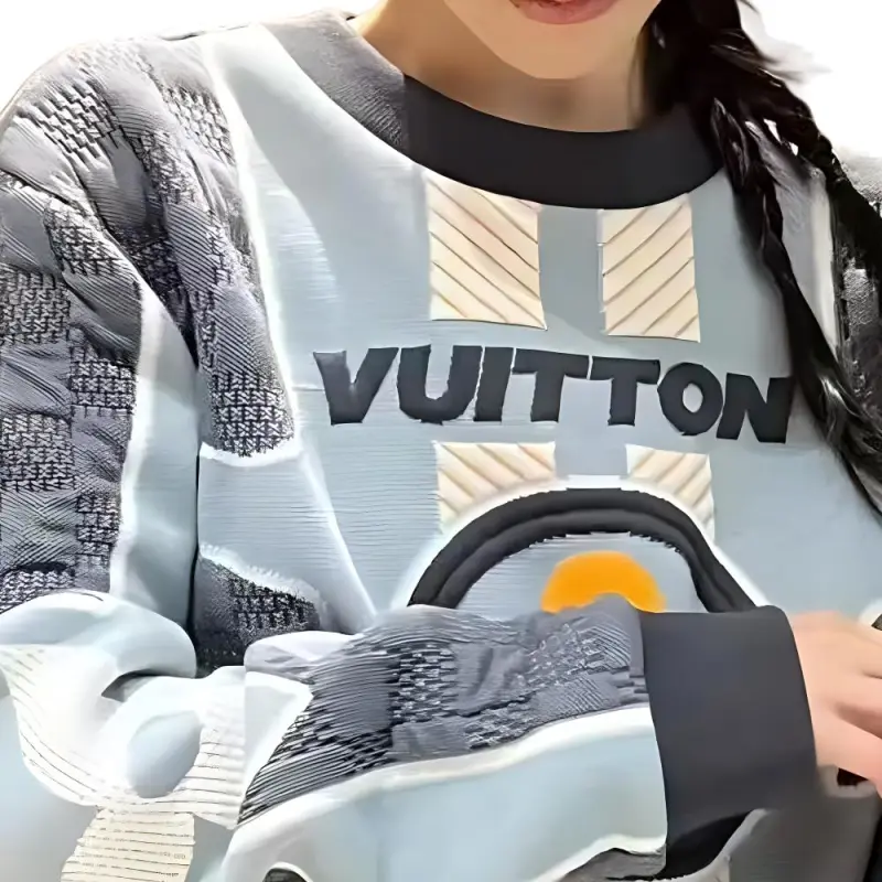 LOUIS VUITTON Quilted Cotton Blend Crewneck-6