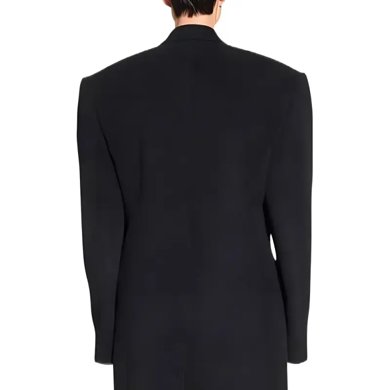 Balenciaga Velvet-feel Coat Women's Black-3