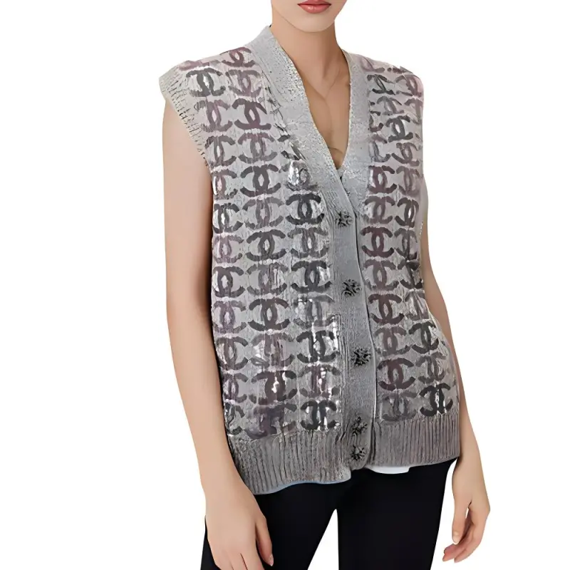CHANEL 22 Fall And Winter Knitwear Women's Gray-3