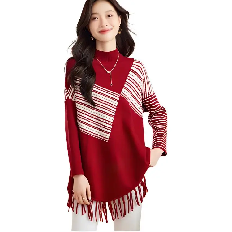 Korean Style Knitwear Women's Samba Red-1