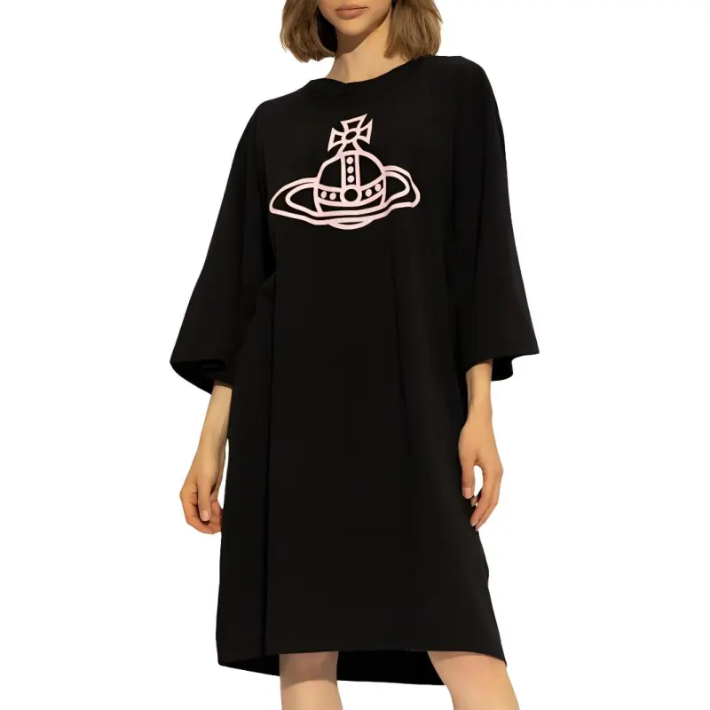 Vivienne Westwood Logo Printed Crewneck Oversized Dress-2