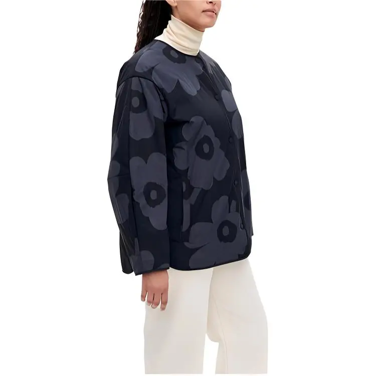 Marimekko Puffer Jacket Women's Black Dark Gray-1