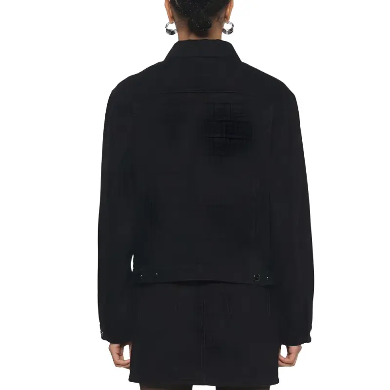 FENDI Logo Detailed Denim Jacket-2
