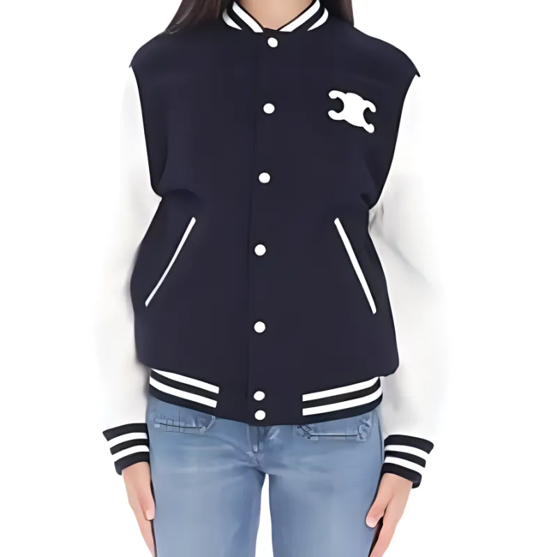 CELINE Teddy Varsity Jacket In Textured Wool-2