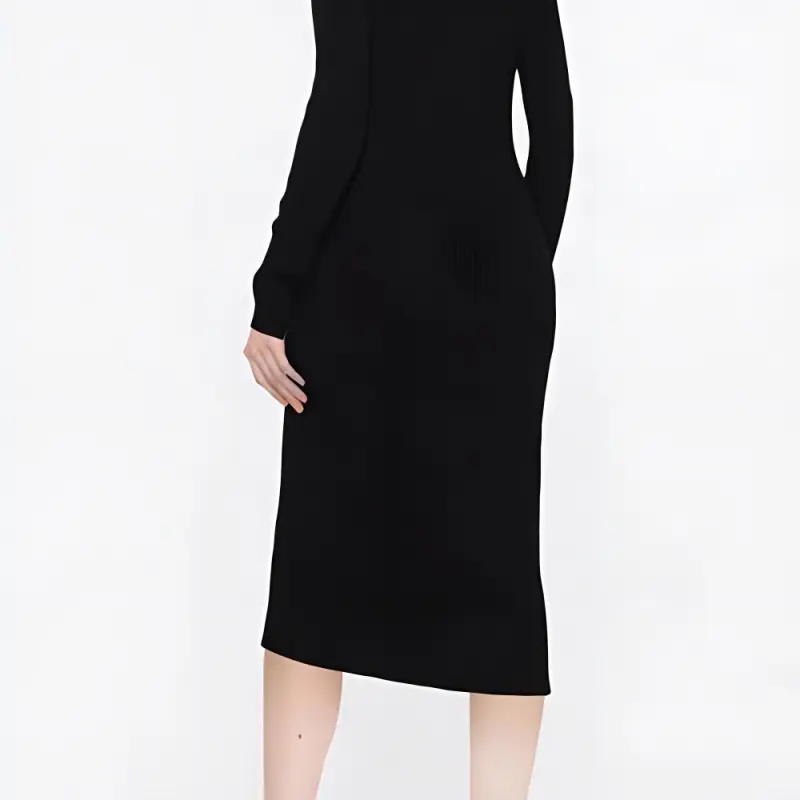 Blumarine Virigin wool V neck Midi dress-5