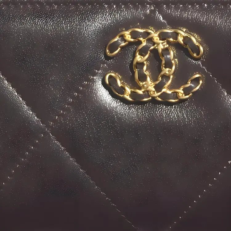 CHANEL 19Bag Lambskin Wallet Women's Brown-4