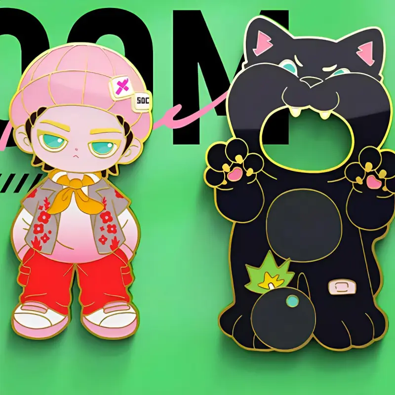 Koi Take Fun 'This! It's Hip Hop 5 ' A Wave Of Wang Bang Team Wang Yibo Q Version Of The Metal Badge IP Merch-3