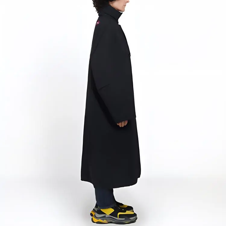 Balenciaga Parka Coats Loose Fit Style Men's Black-3