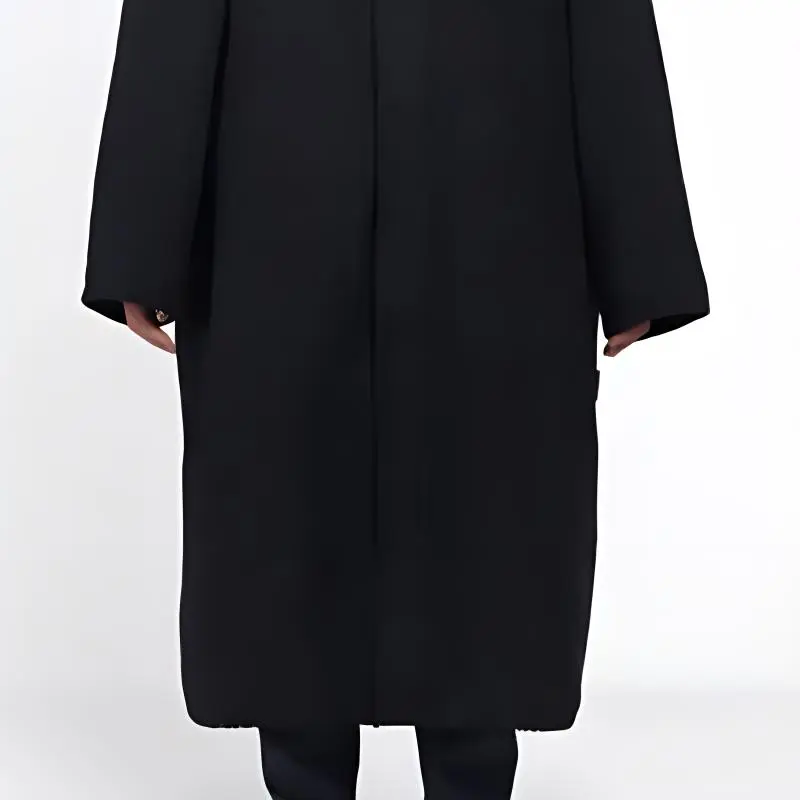 Balenciaga Parka Coats Loose Fit Style Men's Black-4