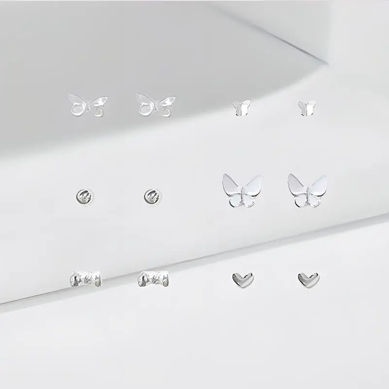 LUCA Zircon Stud Earrings Women's-4