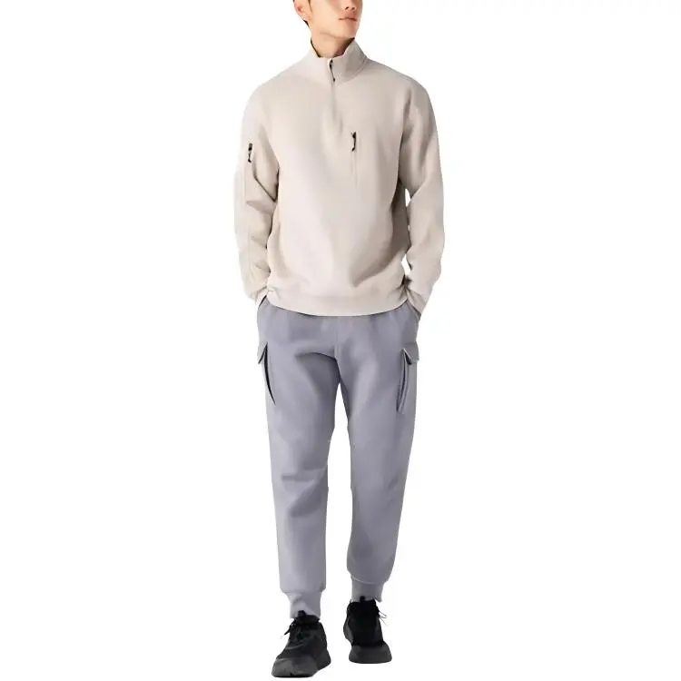 DECATHLON 500 Series DOMYOS Sweatshirt Men's Light White Lime Gray-1