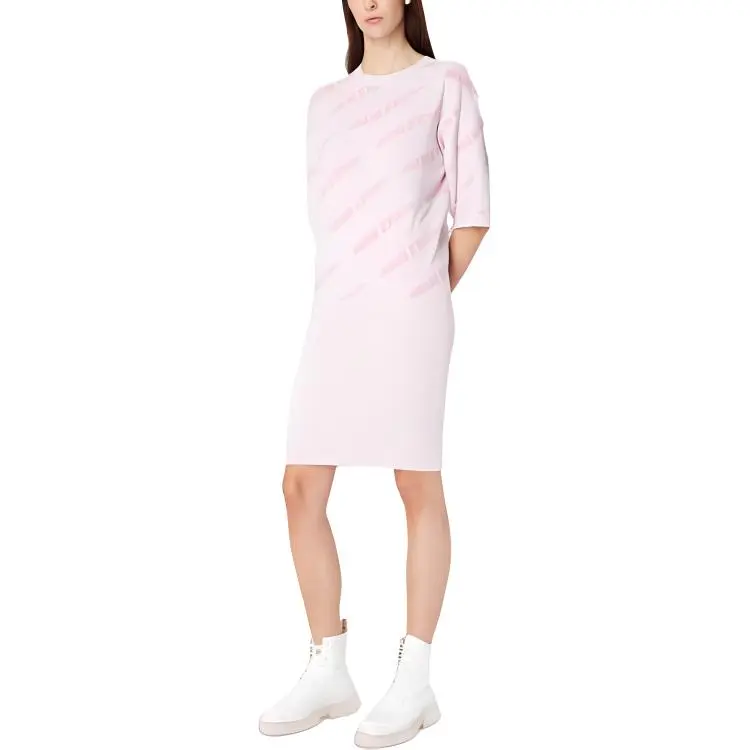 ARMANI EXCHANGEAE SS23 Short Sleeved Dress Women's Pink-4